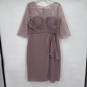 Women's NWOT JJ's House Embroidered Cocktail Mauve Dress 8
